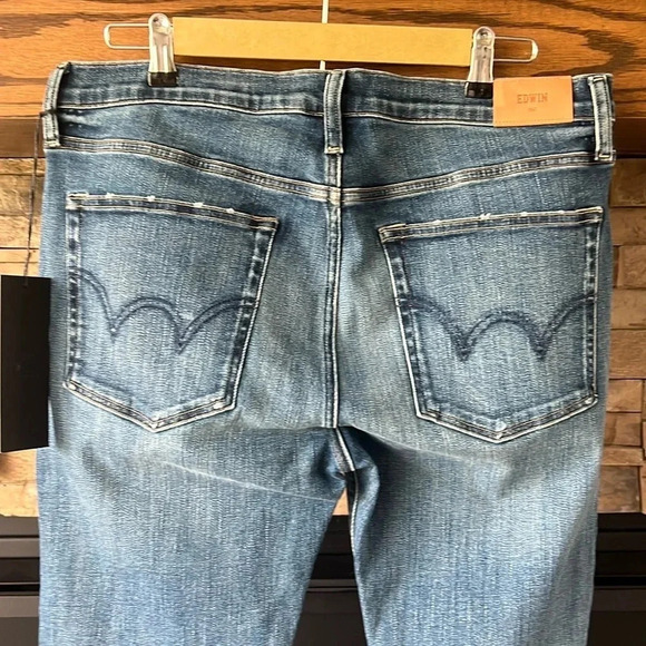 NWT Edwin Pixie 9” Mid Rise Skinny Jeans Color Nevermind Size 34 Anthropology - Picture 13 of 16